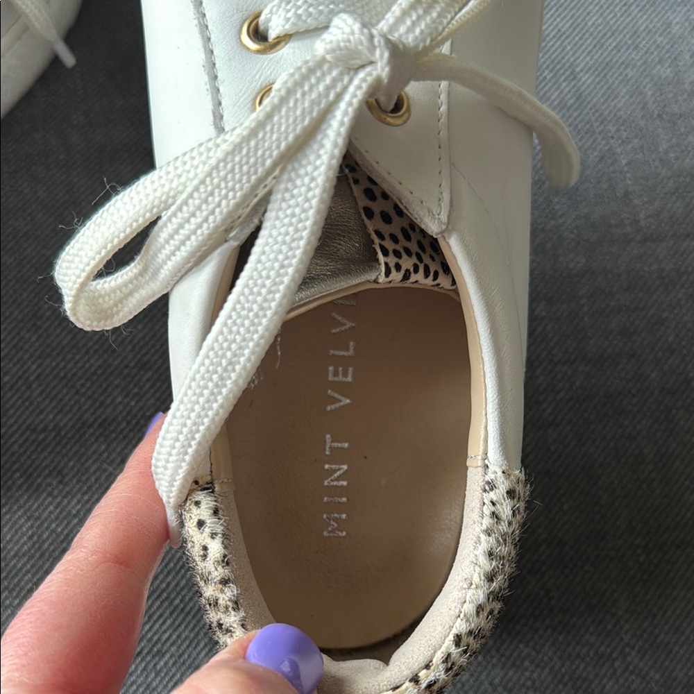 Mint Velvet Women's White Leather Sneakers - Picture 8 of 14